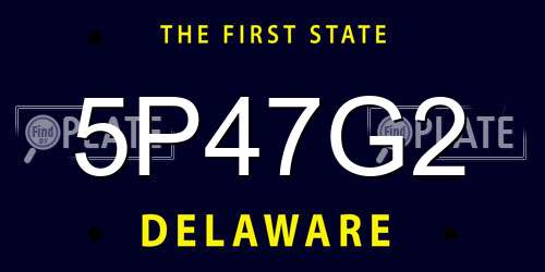 5P47G2 Delaware License Plate