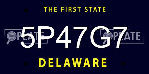 5P47G7 Delaware License Plate