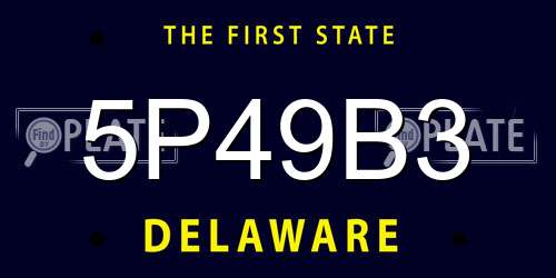 5P49B3 Delaware License Plate