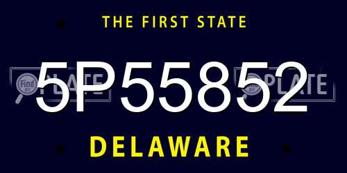 5P55852 Delaware License Plate