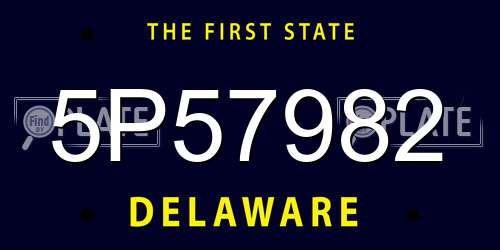 5P57982 Delaware License Plate