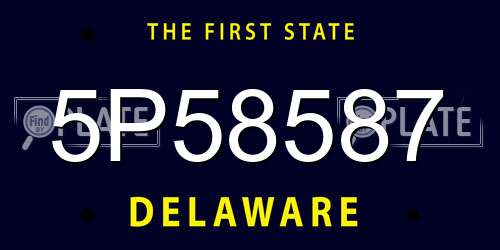 5P58587 Delaware License Plate