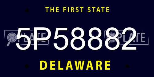 5P58882 Delaware License Plate