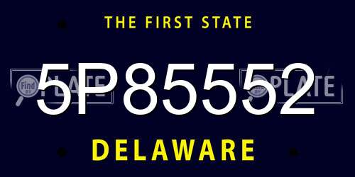 5P85552 Delaware License Plate
