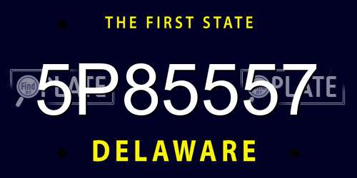 5P85557 Delaware License Plate