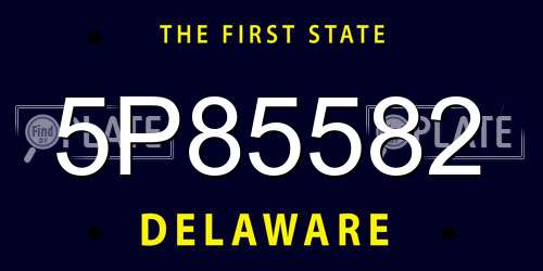 5P85582 Delaware License Plate
