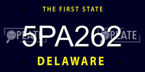5PA262 Delaware License Plate