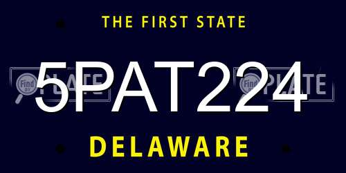 5PAT224 Delaware License Plate