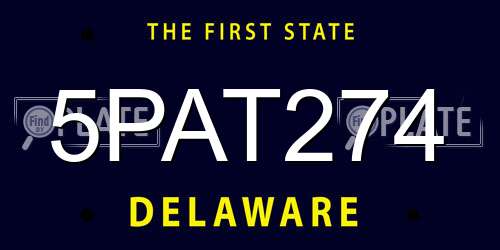 5PAT274 Delaware License Plate