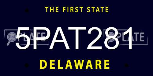 5PAT281 Delaware License Plate