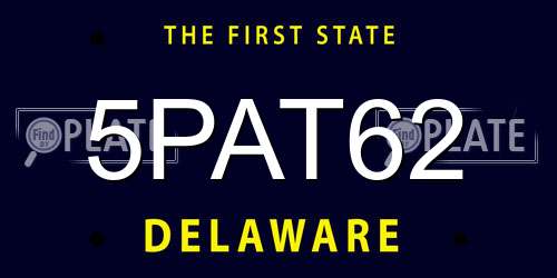5PAT62 Delaware License Plate