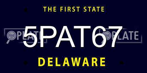5PAT67 Delaware License Plate