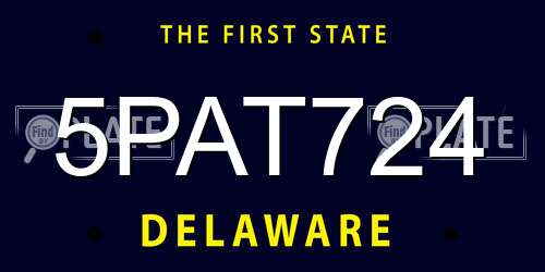 5PAT724 Delaware License Plate