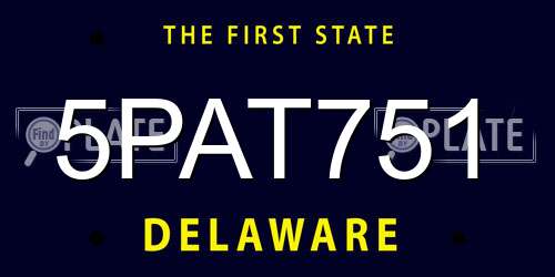 5PAT751 Delaware License Plate