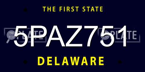 5PAZ751 Delaware License Plate