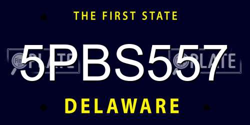 5PBS557 Delaware License Plate