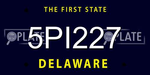 5PI227 Delaware License Plate