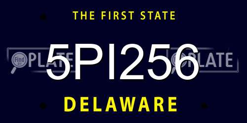 5PI256 Delaware License Plate