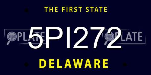 5PI272 Delaware License Plate
