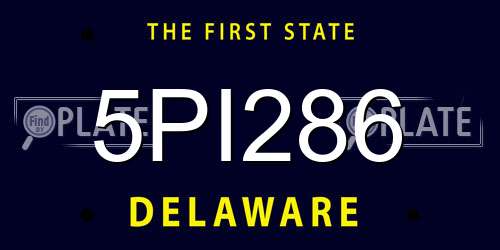 5PI286 Delaware License Plate