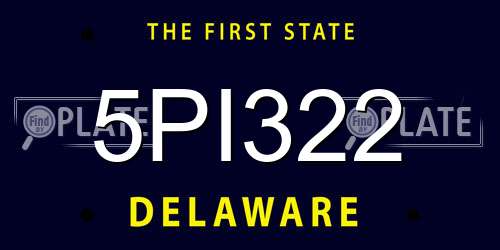 5PI322 Delaware License Plate