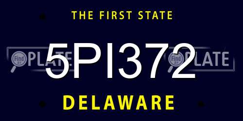 5PI372 Delaware License Plate