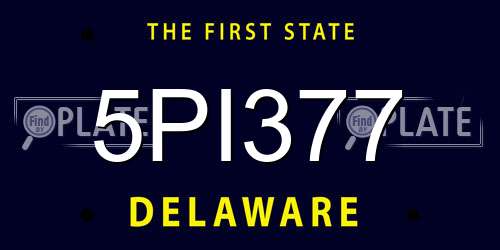 5PI377 Delaware License Plate