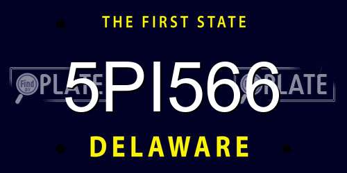 5PI566 Delaware License Plate
