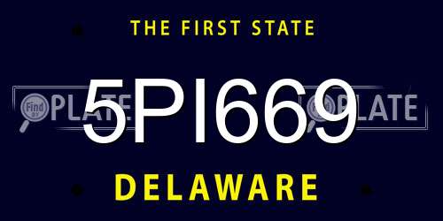 5PI669 Delaware License Plate