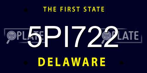 5PI722 Delaware License Plate
