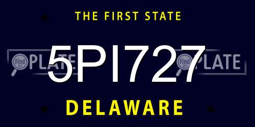 5PI727 Delaware License Plate