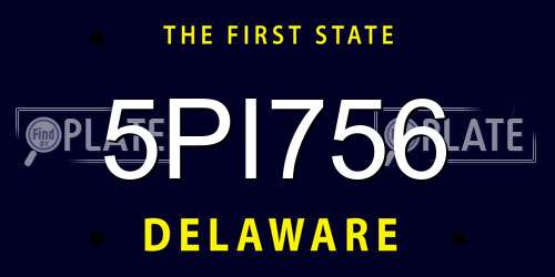 5PI756 Delaware License Plate