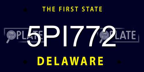 5PI772 Delaware License Plate
