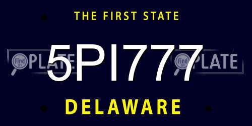 5PI777 Delaware License Plate