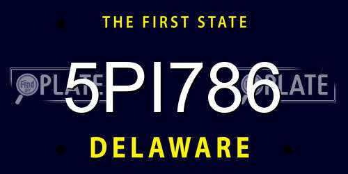 5PI786 Delaware License Plate