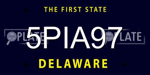 5PIA97 Delaware License Plate