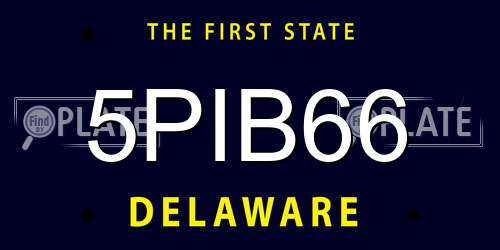 5PIB66 Delaware License Plate