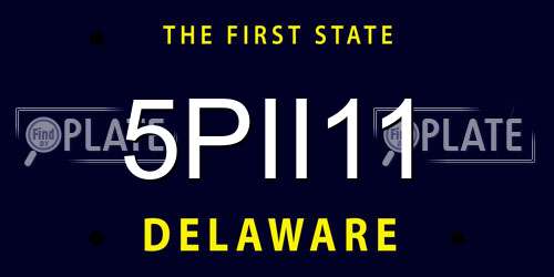 5PII11 Delaware License Plate
