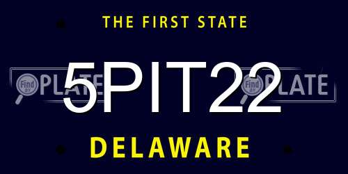 5PIT22 Delaware License Plate
