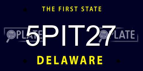 5PIT27 Delaware License Plate