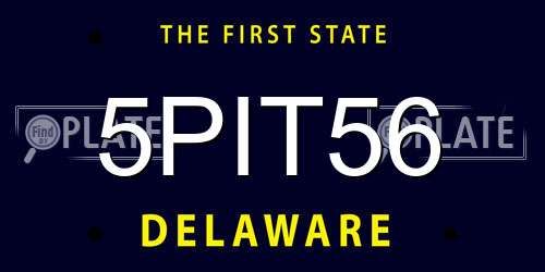 5PIT56 Delaware License Plate