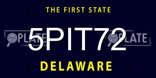 5PIT72 Delaware License Plate