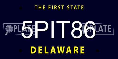5PIT86 Delaware License Plate