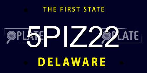 5PIZ22 Delaware License Plate