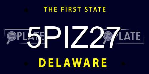 5PIZ27 Delaware License Plate