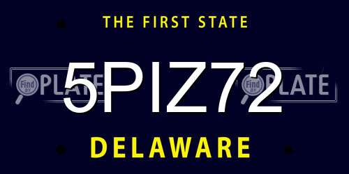 5PIZ72 Delaware License Plate