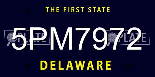 5PM7972 Delaware License Plate