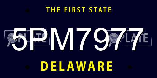 5PM7977 Delaware License Plate