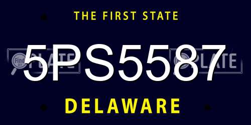 5PS5587 Delaware License Plate