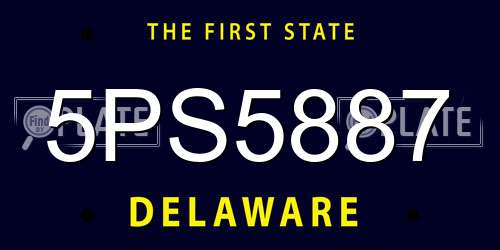 5PS5887 Delaware License Plate
